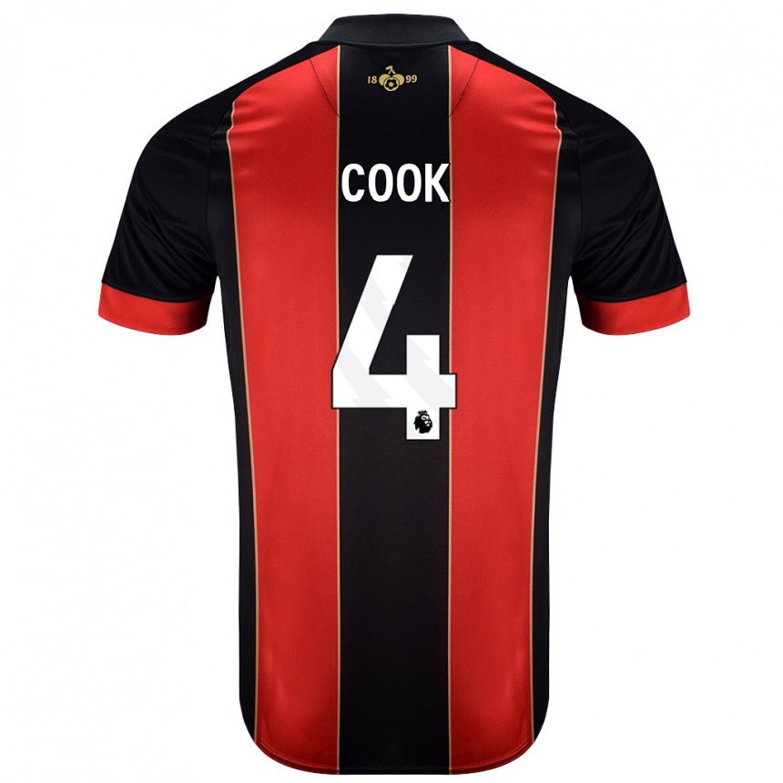 Niño Fútbol Camiseta Lewis Cook #4 Rojo Negro 1ª Equipación 2024/25 México