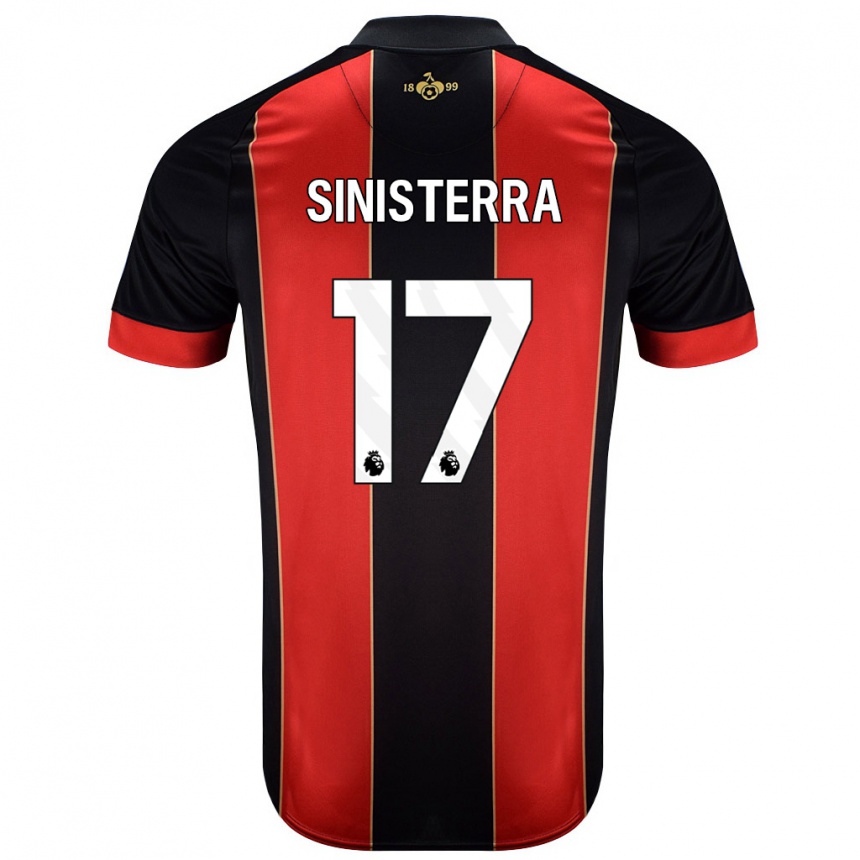 Niño Fútbol Camiseta Luis Sinisterra #17 Rojo Negro 1ª Equipación 2024/25 México