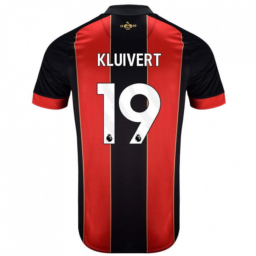 Niño Fútbol Camiseta Justin Kluivert #19 Rojo Negro 1ª Equipación 2024/25 México