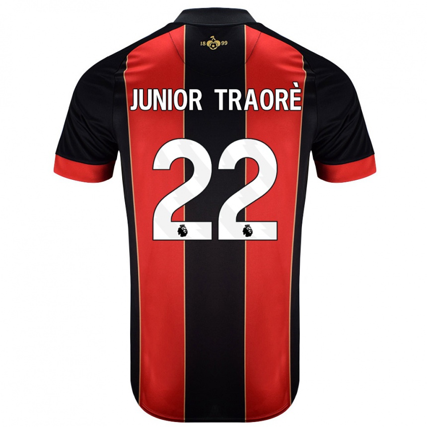 Niño Fútbol Camiseta Hamed Junior Traorè #22 Rojo Negro 1ª Equipación 2024/25 México