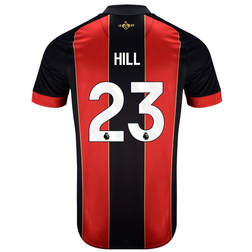 Niño Fútbol Camiseta James Hill #23 Rojo Negro 1ª Equipación 2024/25 México