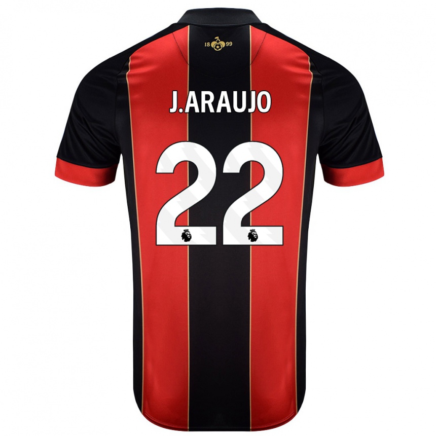 Niño Fútbol Camiseta Julián Araujo #28 Rojo Negro 1ª Equipación 2024/25 México