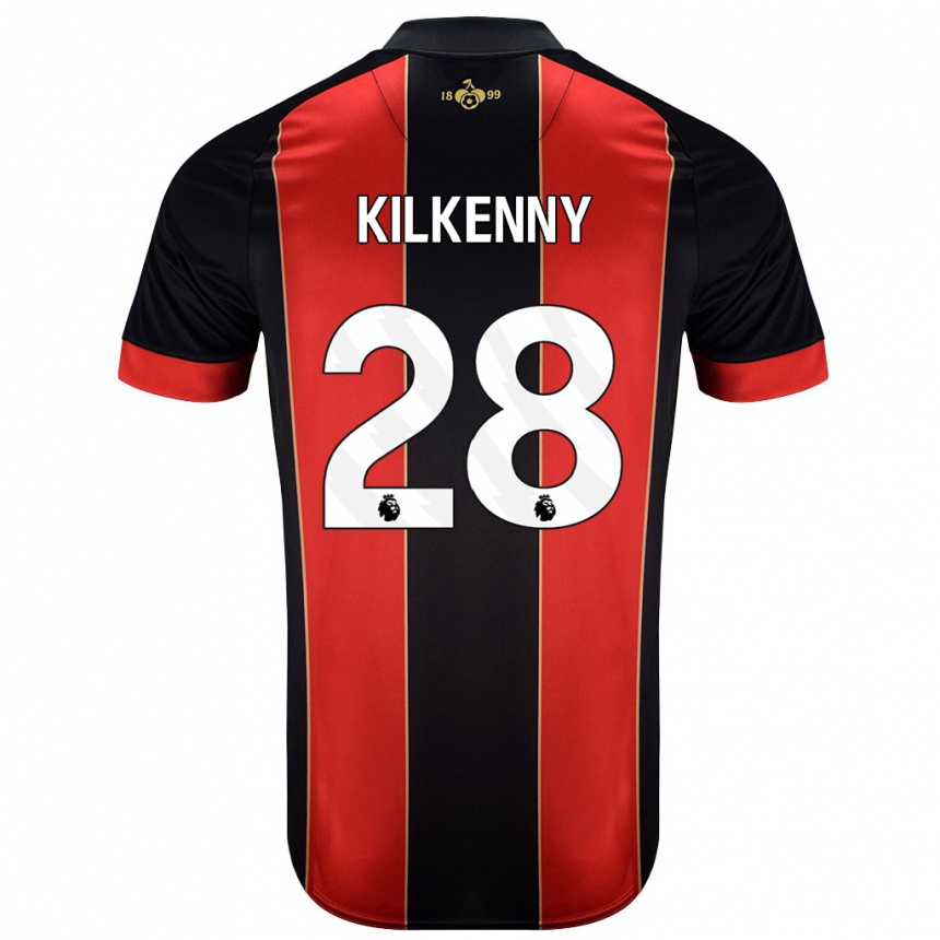 Niño Fútbol Camiseta Gavin Kilkenny #28 Rojo Negro 1ª Equipación 2024/25 México