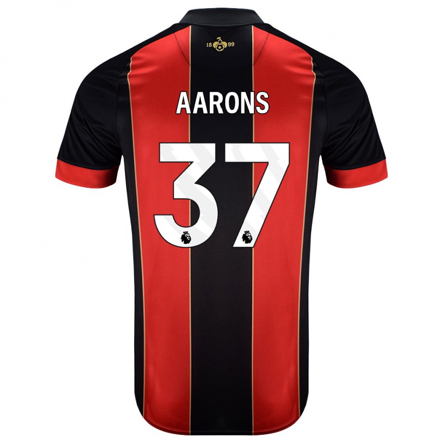 Niño Fútbol Camiseta Max Aarons #37 Rojo Negro 1ª Equipación 2024/25 México