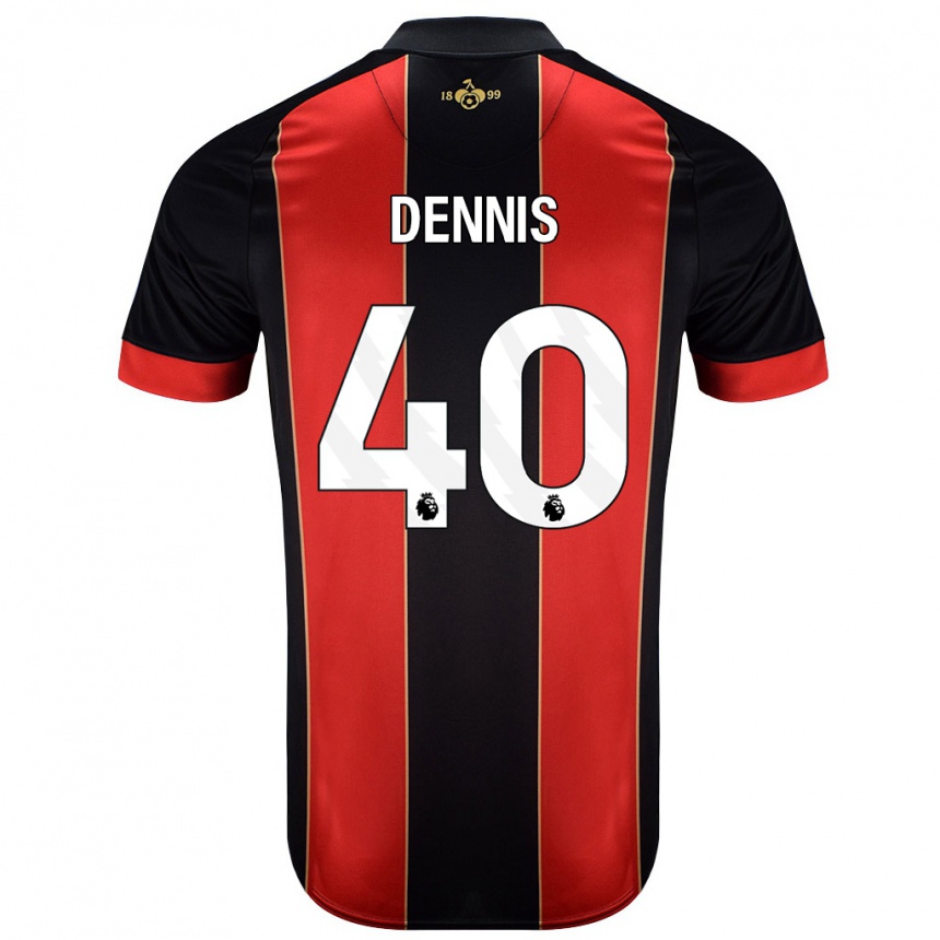 Niño Fútbol Camiseta Will Dennis #40 Rojo Negro 1ª Equipación 2024/25 México