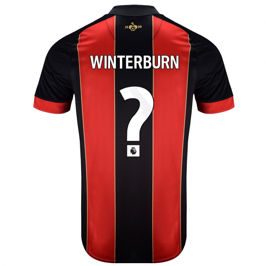 Niño Fútbol Camiseta Ben Winterburn #0 Rojo Negro 1ª Equipación 2024/25 México