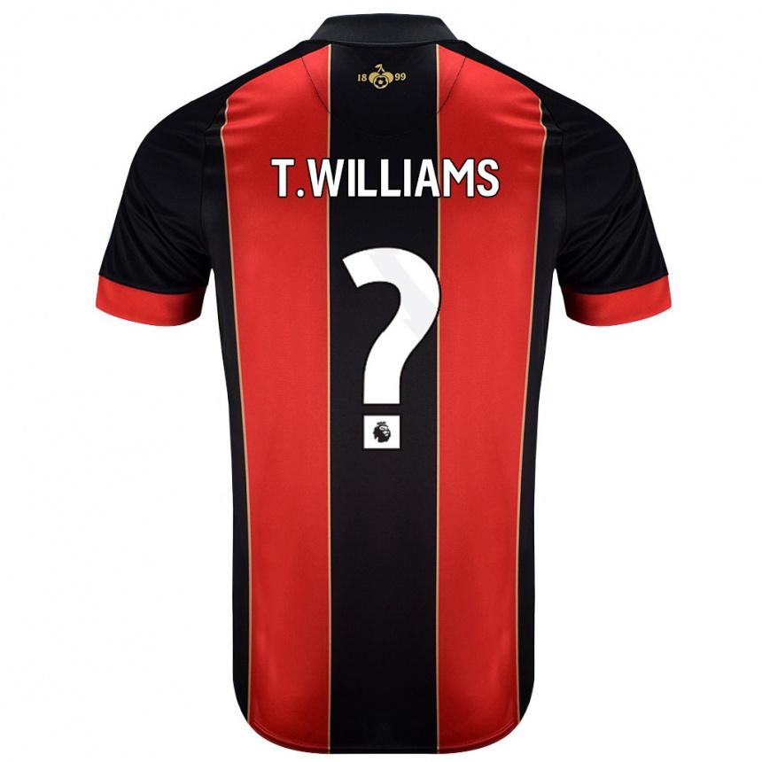 Niño Fútbol Camiseta Toure Williams #0 Rojo Negro 1ª Equipación 2024/25 México