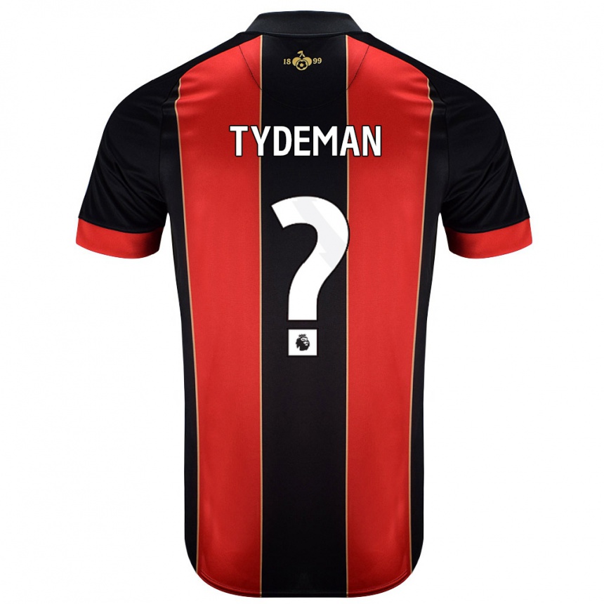 Niño Fútbol Camiseta Kian Tydeman #0 Rojo Negro 1ª Equipación 2024/25 México