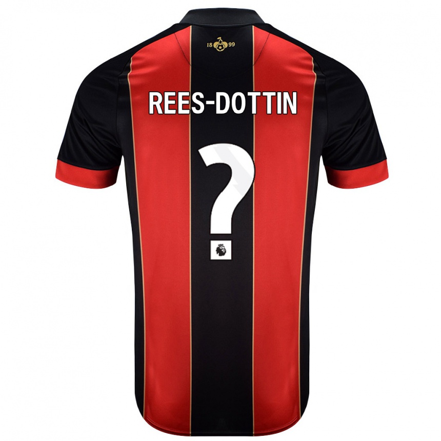 Niño Fútbol Camiseta Remy Rees-Dottin #0 Rojo Negro 1ª Equipación 2024/25 México