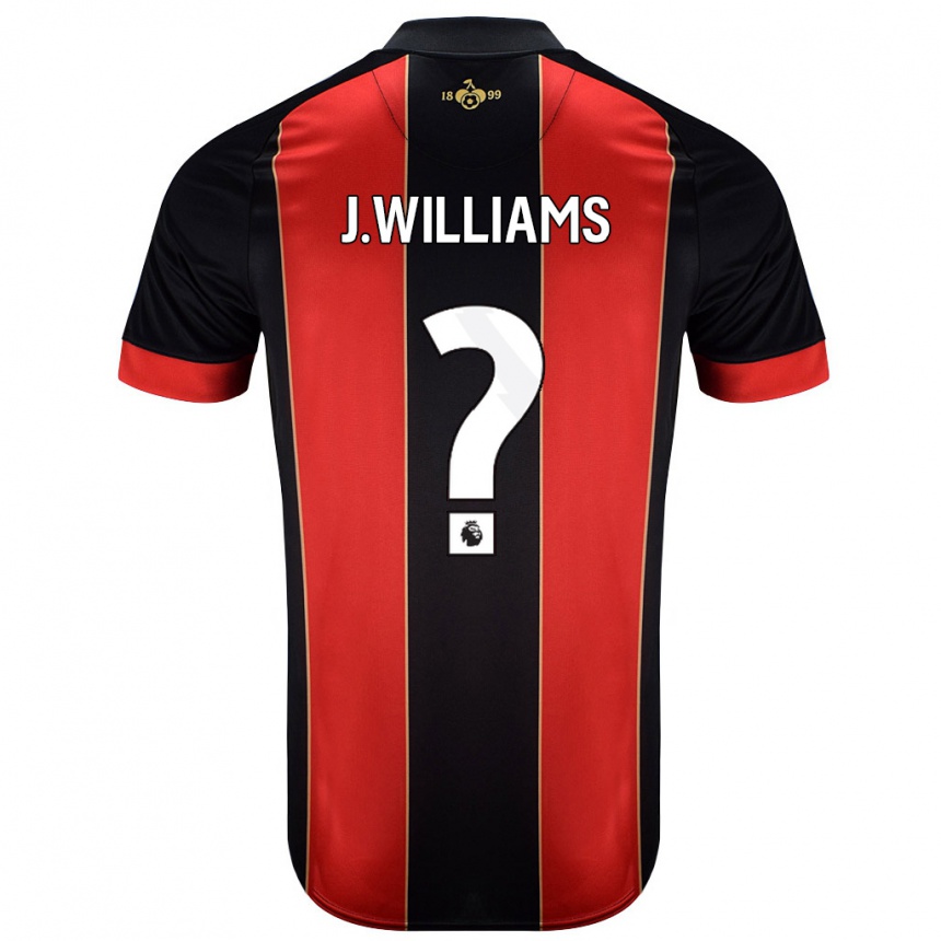 Niño Fútbol Camiseta Jay Williams #0 Rojo Negro 1ª Equipación 2024/25 México