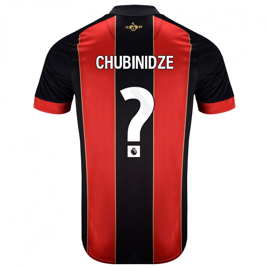 Niño Fútbol Camiseta George Chubinidze #0 Rojo Negro 1ª Equipación 2024/25 México