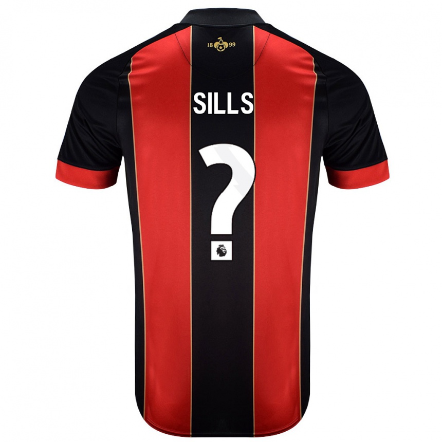 Niño Fútbol Camiseta Ethan Sills #0 Rojo Negro 1ª Equipación 2024/25 México