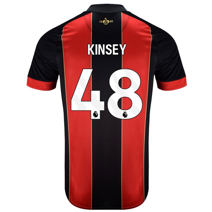 Niño Fútbol Camiseta Max Kinsey #48 Rojo Negro 1ª Equipación 2024/25 México