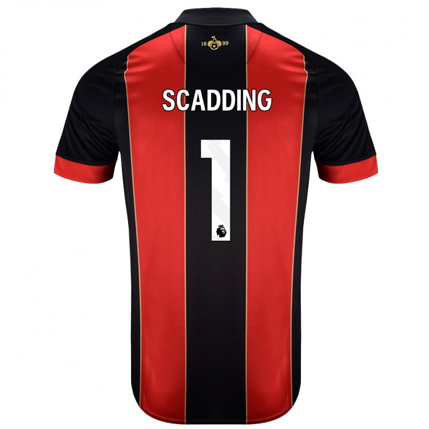 Niño Fútbol Camiseta Katie Scadding #1 Rojo Negro 1ª Equipación 2024/25 México