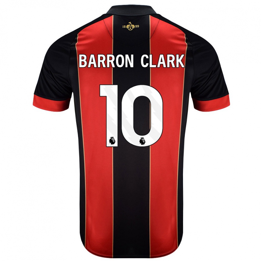 Niño Fútbol Camiseta Molly Barron-Clark #10 Rojo Negro 1ª Equipación 2024/25 México