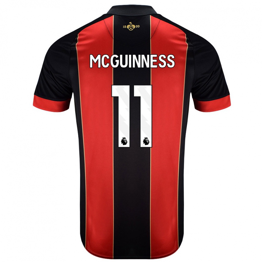 Niño Fútbol Camiseta Gemma Mcguinness #11 Rojo Negro 1ª Equipación 2024/25 México