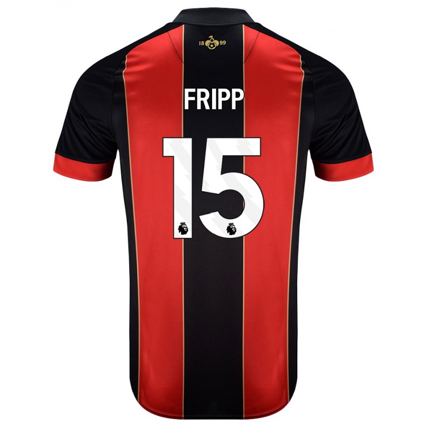 Niño Fútbol Camiseta Kelly Fripp #15 Rojo Negro 1ª Equipación 2024/25 México