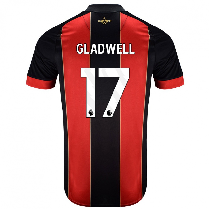 Niño Fútbol Camiseta Molly Gladwell #17 Rojo Negro 1ª Equipación 2024/25 México