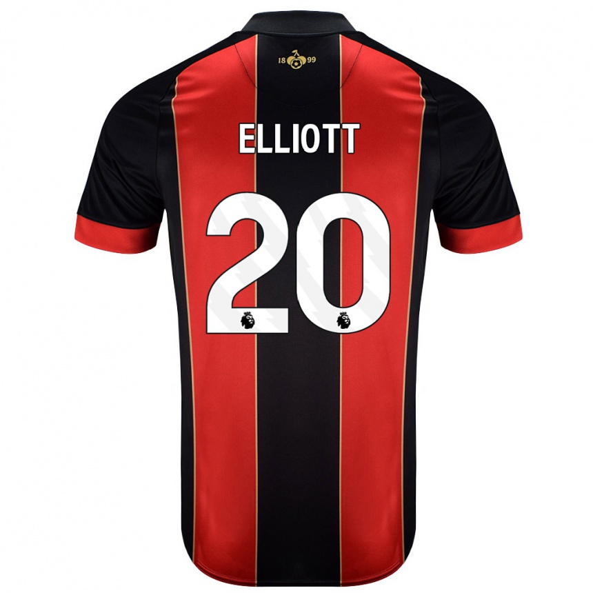 Niño Fútbol Camiseta Kaitlyn Elliott #20 Rojo Negro 1ª Equipación 2024/25 México