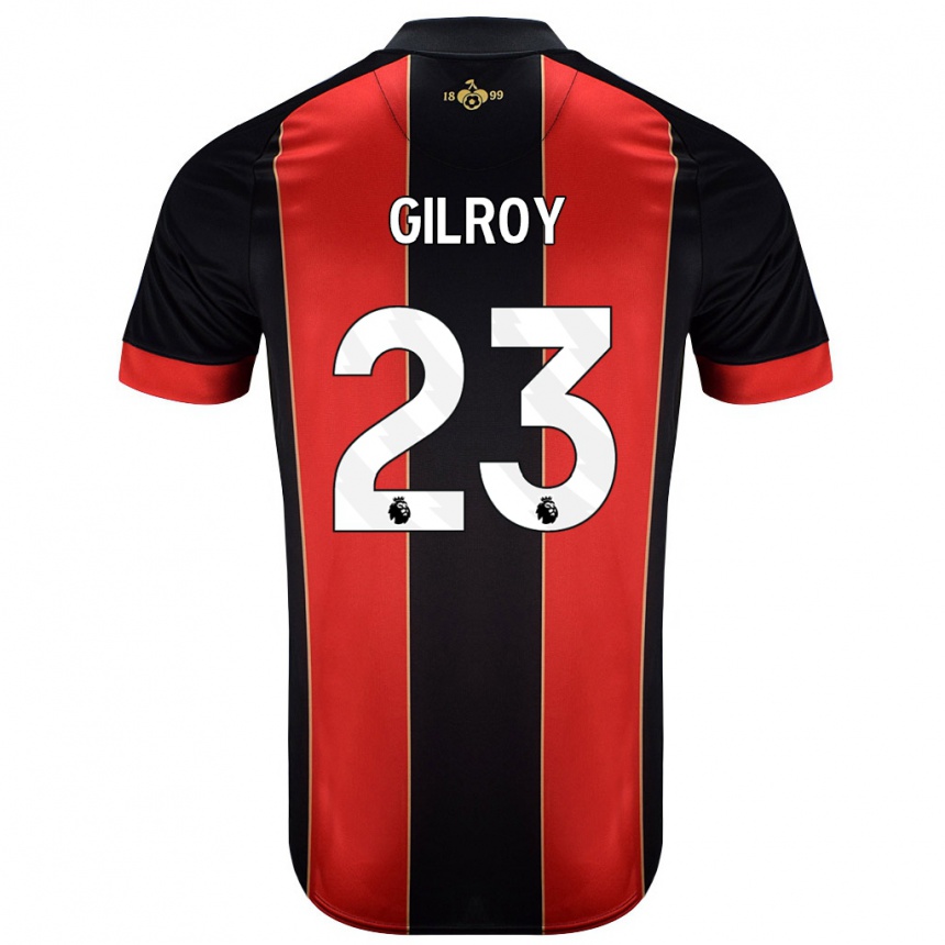 Niño Fútbol Camiseta Chloe Gilroy #23 Rojo Negro 1ª Equipación 2024/25 México