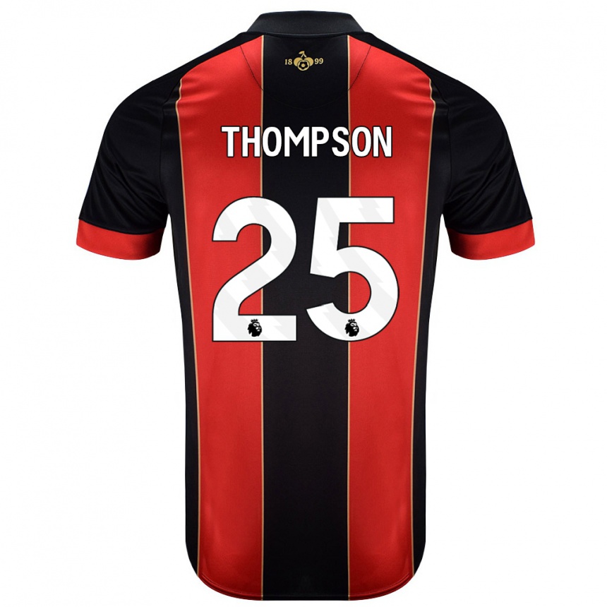 Niño Fútbol Camiseta Kenni Thompson #25 Rojo Negro 1ª Equipación 2024/25 México