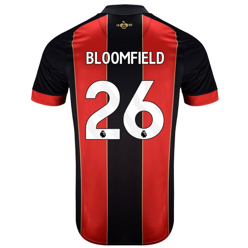 Niño Fútbol Camiseta Erin Bloomfield #26 Rojo Negro 1ª Equipación 2024/25 México