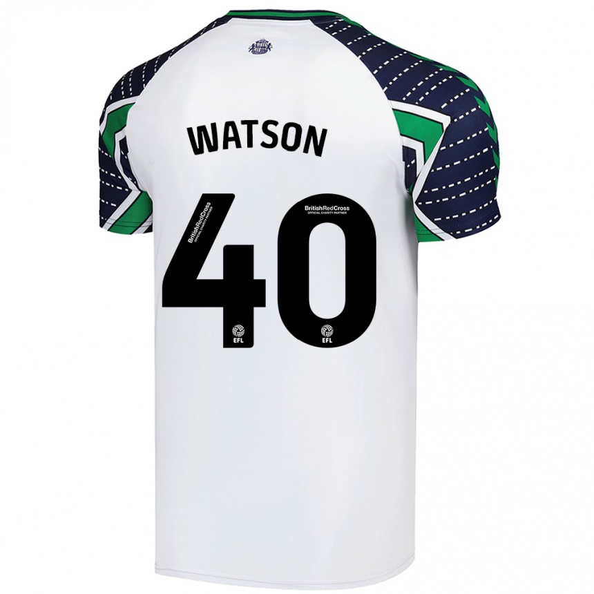 Niño Fútbol Camiseta Tom Watson #40 Blanco 2ª Equipación 2024/25 México