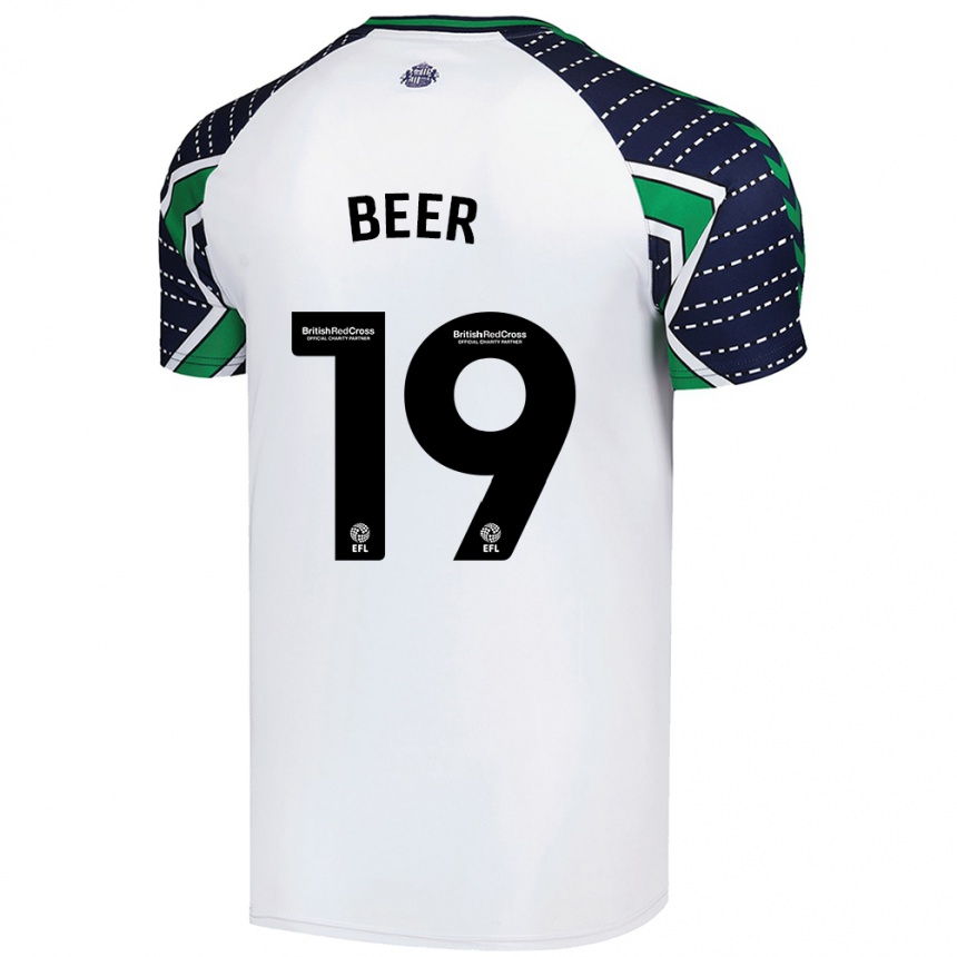 Niño Fútbol Camiseta Megan Beer #19 Blanco 2ª Equipación 2024/25 México