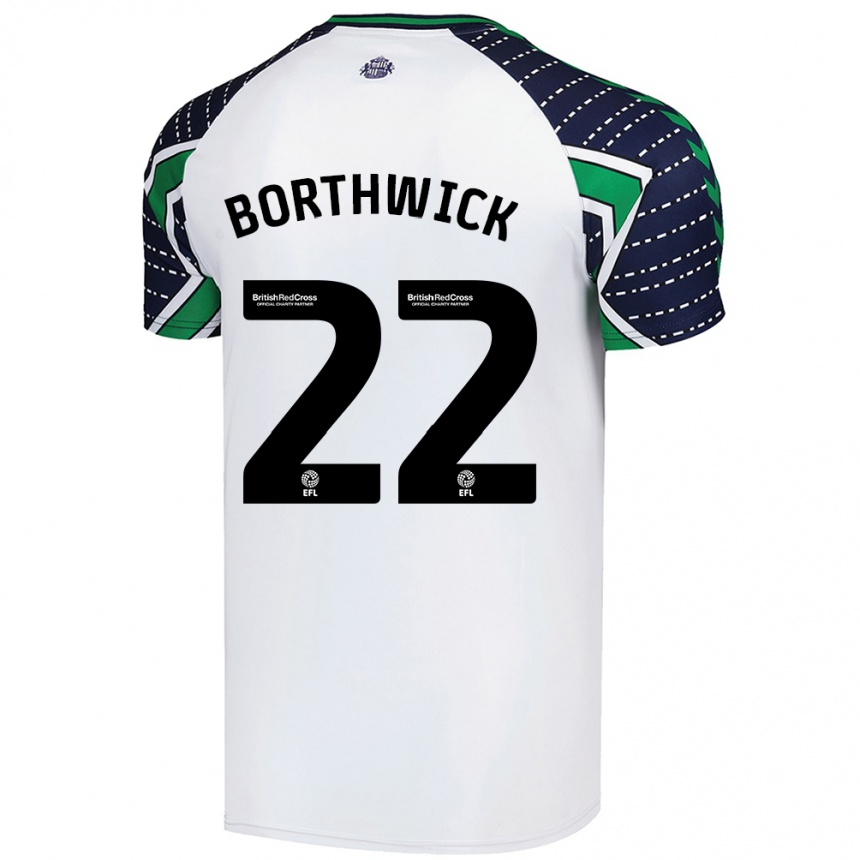 Niño Fútbol Camiseta Megan Borthwick #22 Blanco 2ª Equipación 2024/25 México