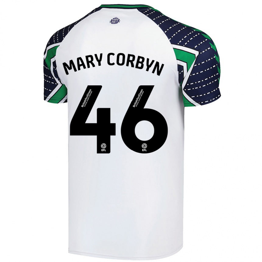 Niño Fútbol Camiseta Mary Corbyn #46 Blanco 2ª Equipación 2024/25 México