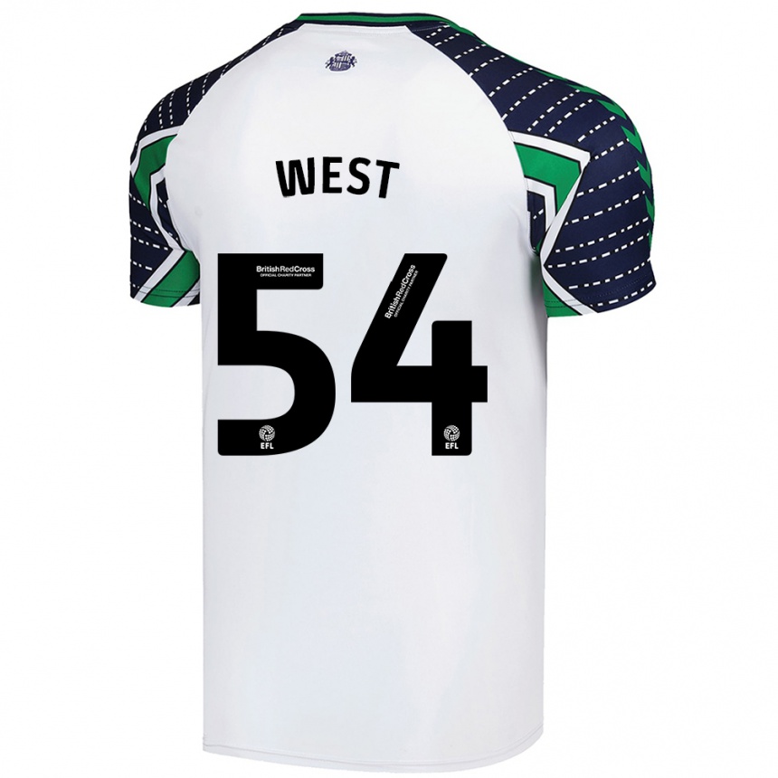 Niño Fútbol Camiseta Ella West #54 Blanco 2ª Equipación 2024/25 México