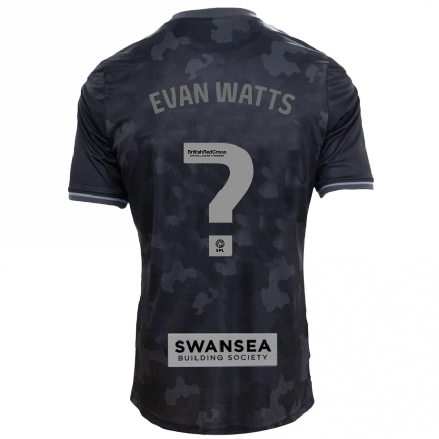 Niño Fútbol Camiseta Evan Watts #0 Negro 2ª Equipación 2024/25 México