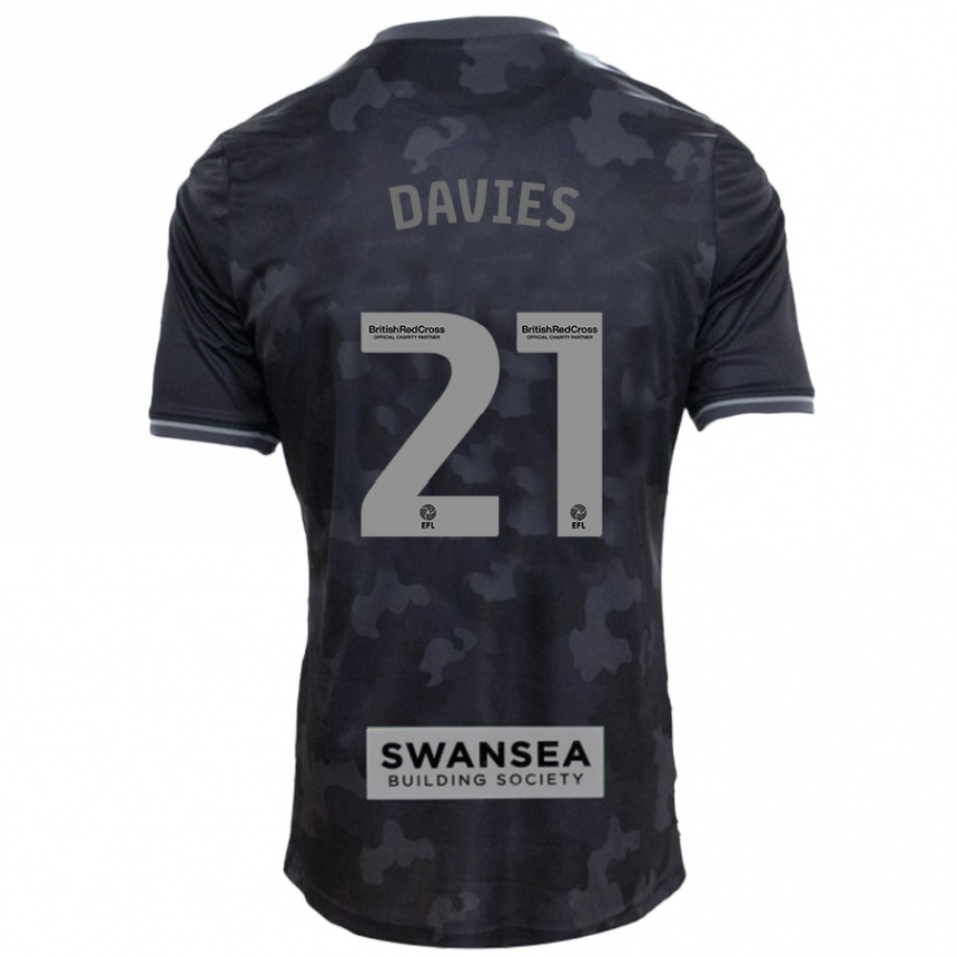 Niño Fútbol Camiseta Laura Davies #21 Negro 2ª Equipación 2024/25 México