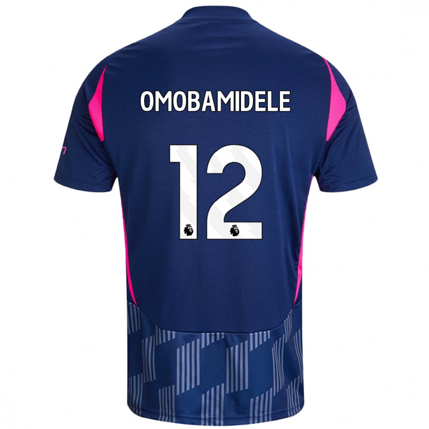 Niño Fútbol Camiseta Andrew Omobamidele #12 Azul Real Rosa 2ª Equipación 2024/25 México