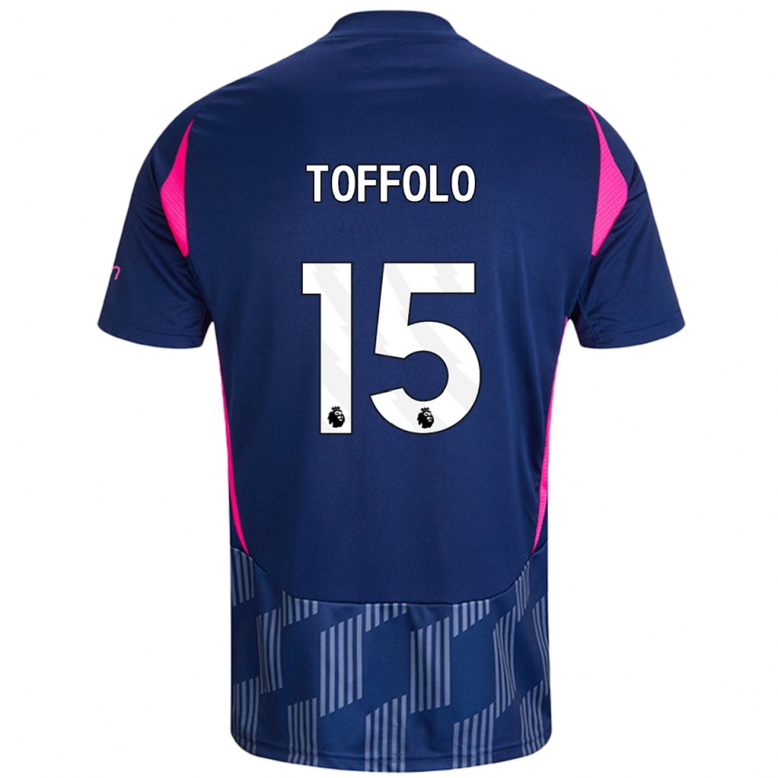 Niño Fútbol Camiseta Harry Toffolo #15 Azul Real Rosa 2ª Equipación 2024/25 México