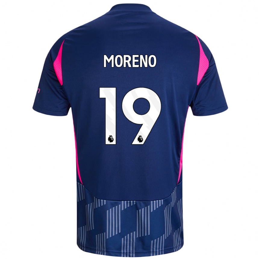 Niño Fútbol Camiseta Álex Moreno #19 Azul Real Rosa 2ª Equipación 2024/25 México