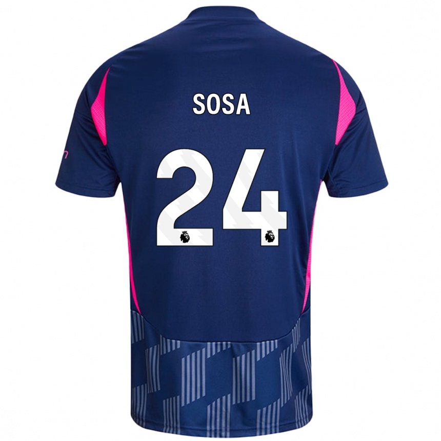 Niño Fútbol Camiseta Ramón Sosa #24 Azul Real Rosa 2ª Equipación 2024/25 México