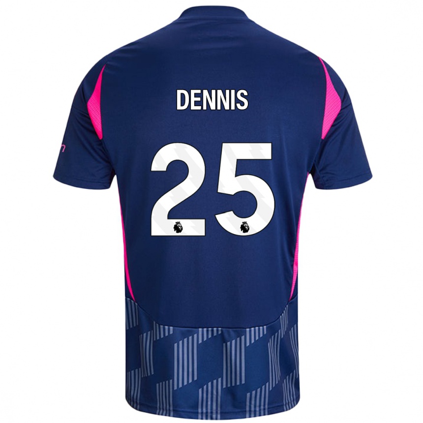 Niño Fútbol Camiseta Emmanuel Dennis #25 Azul Real Rosa 2ª Equipación 2024/25 México