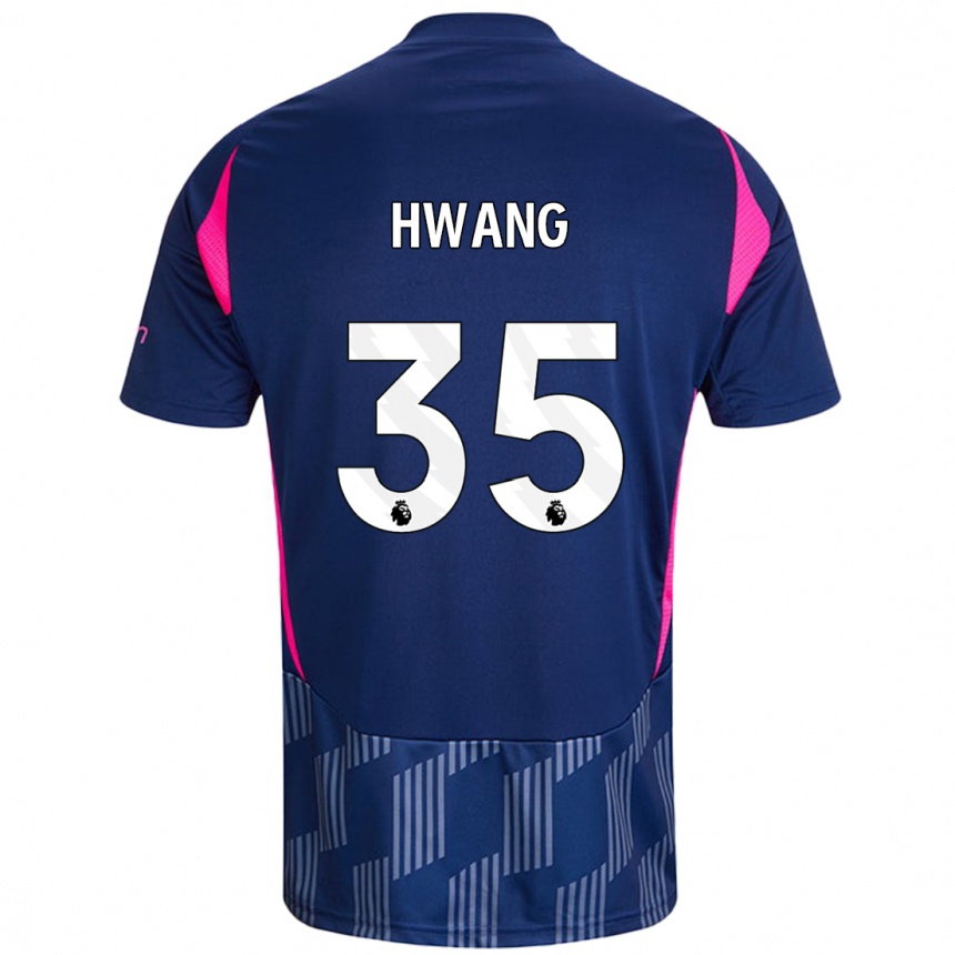 Niño Fútbol Camiseta Ui-Jo Hwang #35 Azul Real Rosa 2ª Equipación 2024/25 México