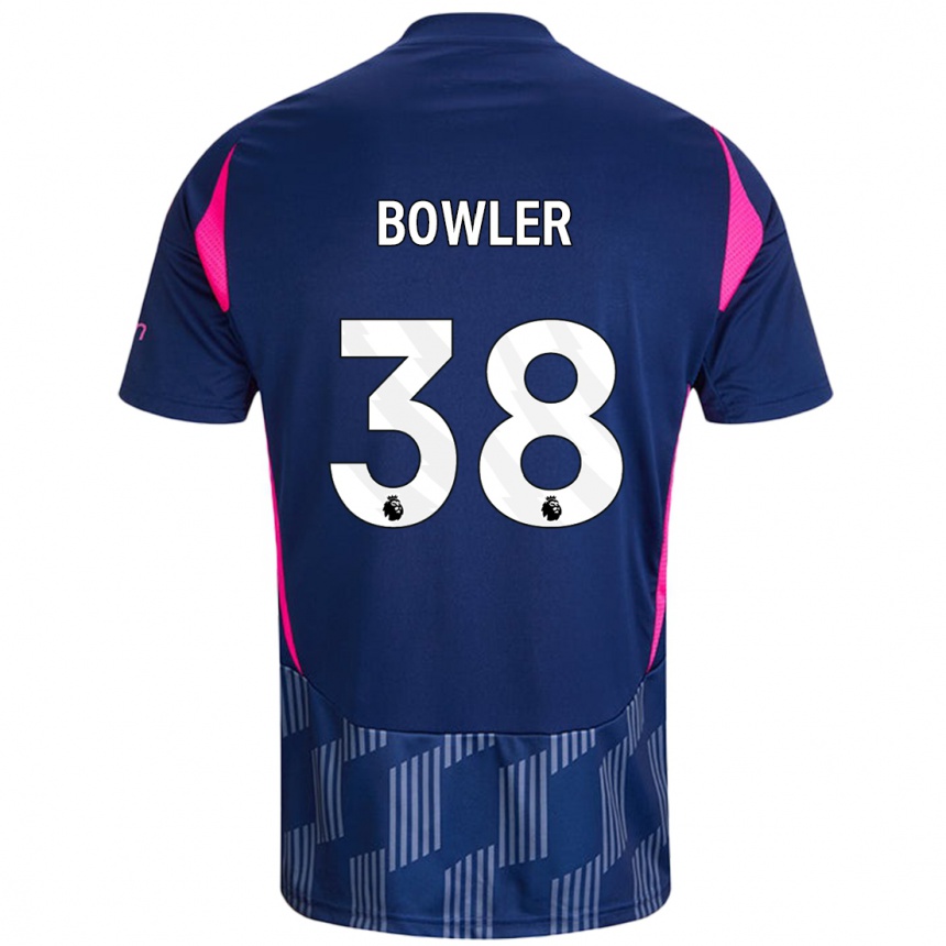 Niño Fútbol Camiseta Josh Bowler #38 Azul Real Rosa 2ª Equipación 2024/25 México