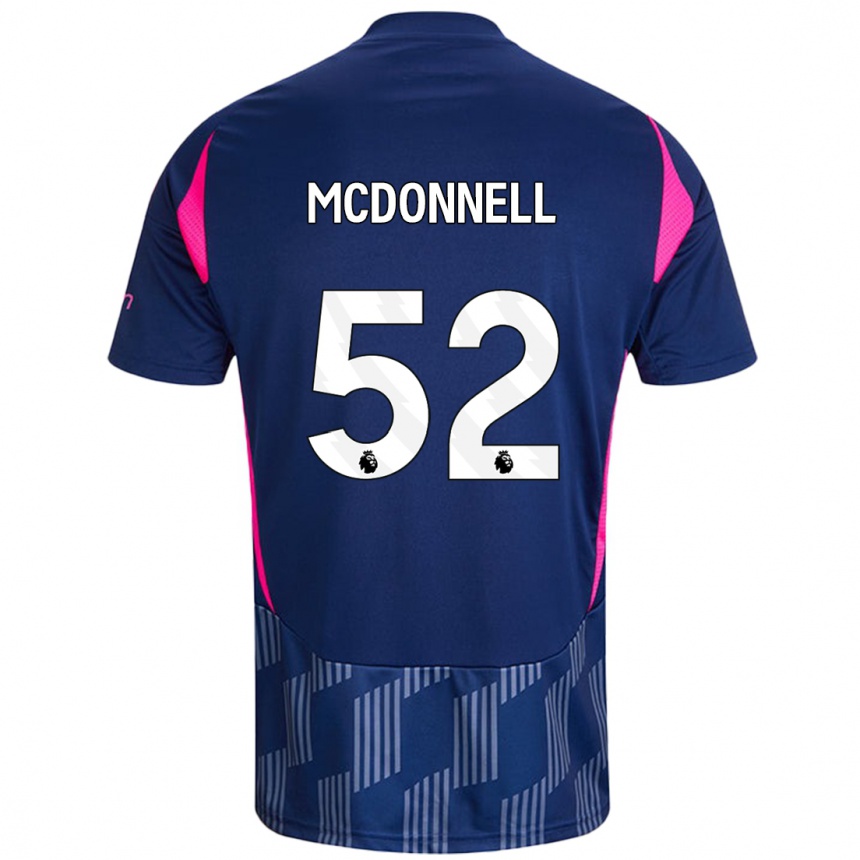 Niño Fútbol Camiseta Jamie Mcdonnell #52 Azul Real Rosa 2ª Equipación 2024/25 México