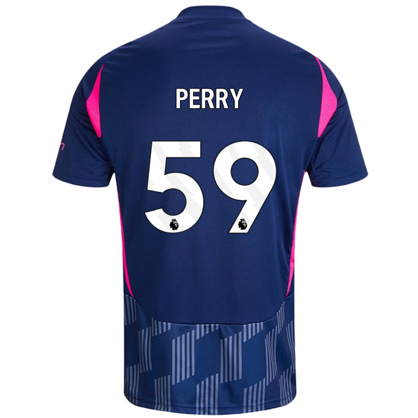 Niño Fútbol Camiseta Ben Perry #59 Azul Real Rosa 2ª Equipación 2024/25 México