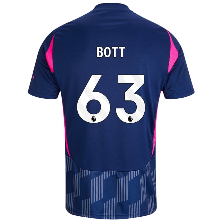 Niño Fútbol Camiseta Aaron Bott #63 Azul Real Rosa 2ª Equipación 2024/25 México