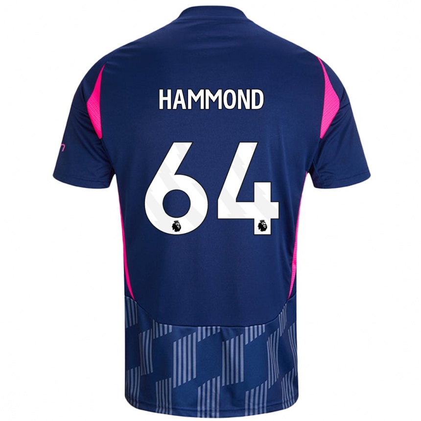 Niño Fútbol Camiseta Ben Hammond #64 Azul Real Rosa 2ª Equipación 2024/25 México