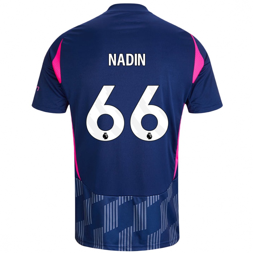 Niño Fútbol Camiseta Jack Nadin #66 Azul Real Rosa 2ª Equipación 2024/25 México