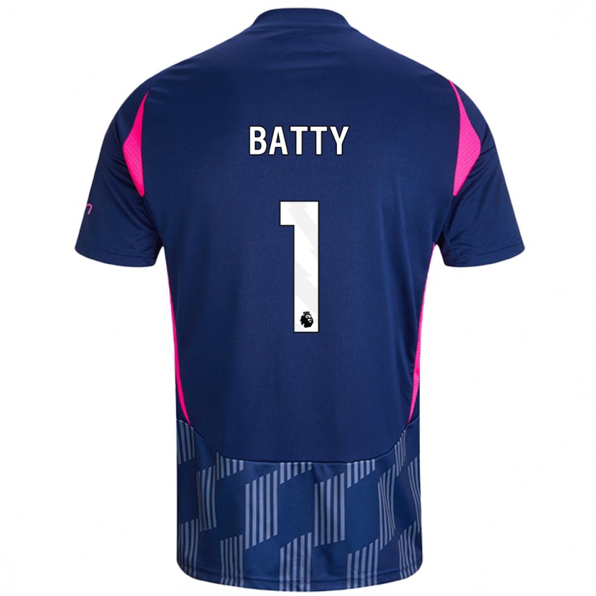 Niño Fútbol Camiseta Emily Batty #1 Azul Real Rosa 2ª Equipación 2024/25 México