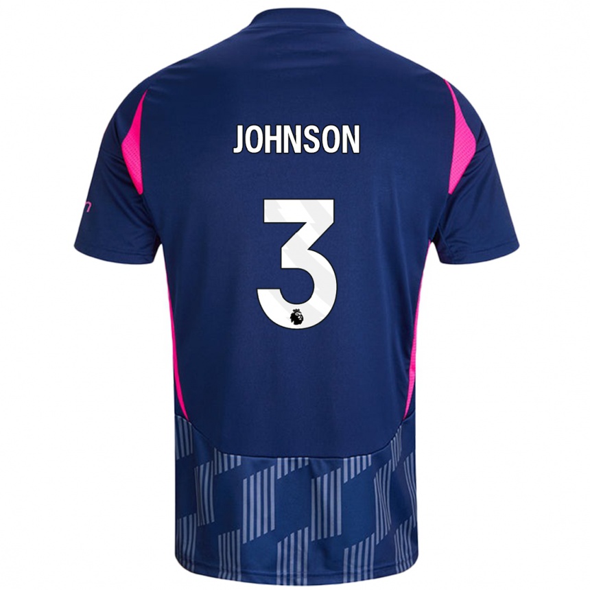 Niño Fútbol Camiseta Nat Johnson #3 Azul Real Rosa 2ª Equipación 2024/25 México