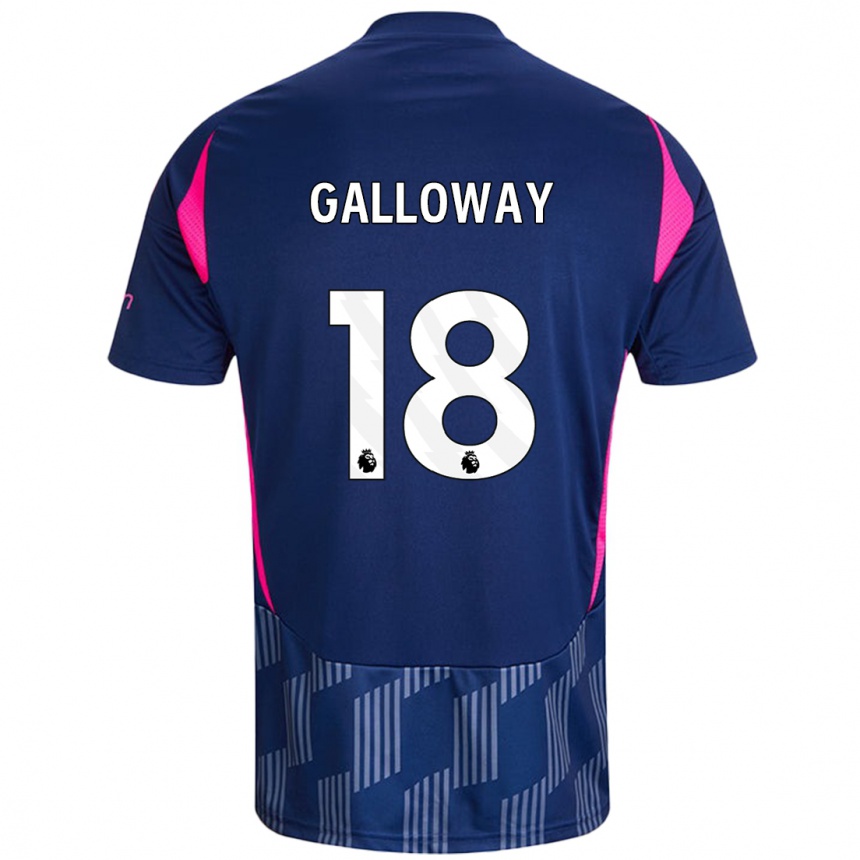 Niño Fútbol Camiseta Bridget Galloway #18 Azul Real Rosa 2ª Equipación 2024/25 México