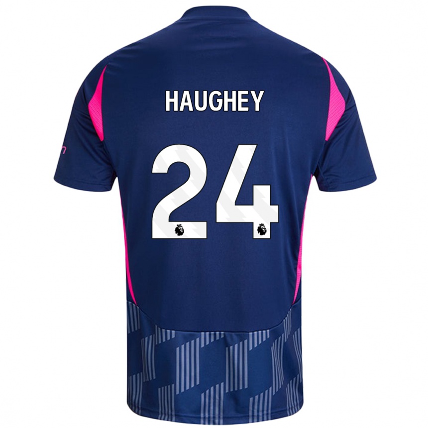 Niño Fútbol Camiseta Ella Haughey #24 Azul Real Rosa 2ª Equipación 2024/25 México