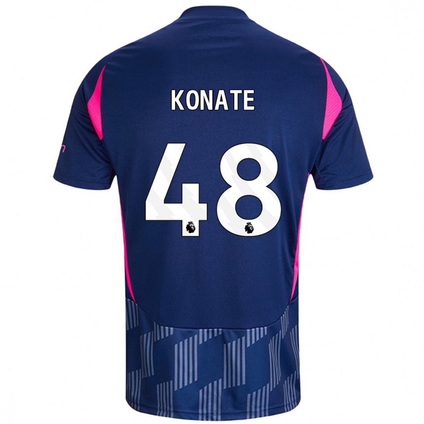 Niño Fútbol Camiseta Ateef Konaté #48 Azul Real Rosa 2ª Equipación 2024/25 México